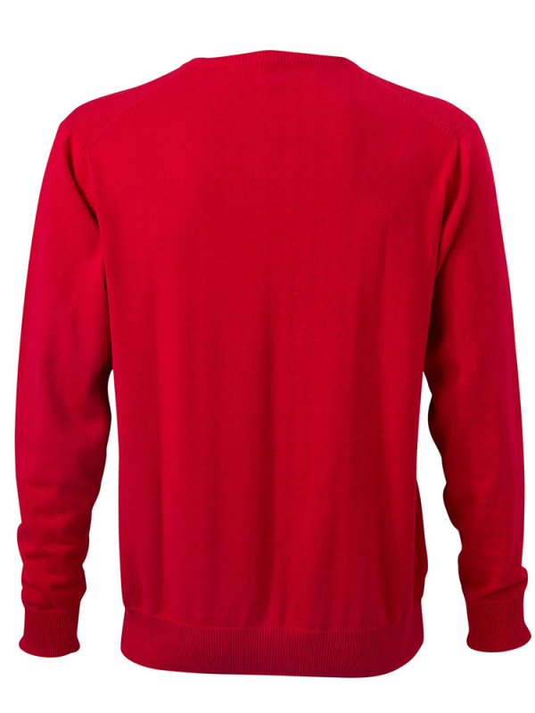 Herren V-Neck Pullover Rot